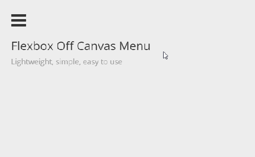 lightweight and simple flexbox off canvas menu small