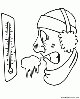 cold coloring page cold guy looking at thermometer small