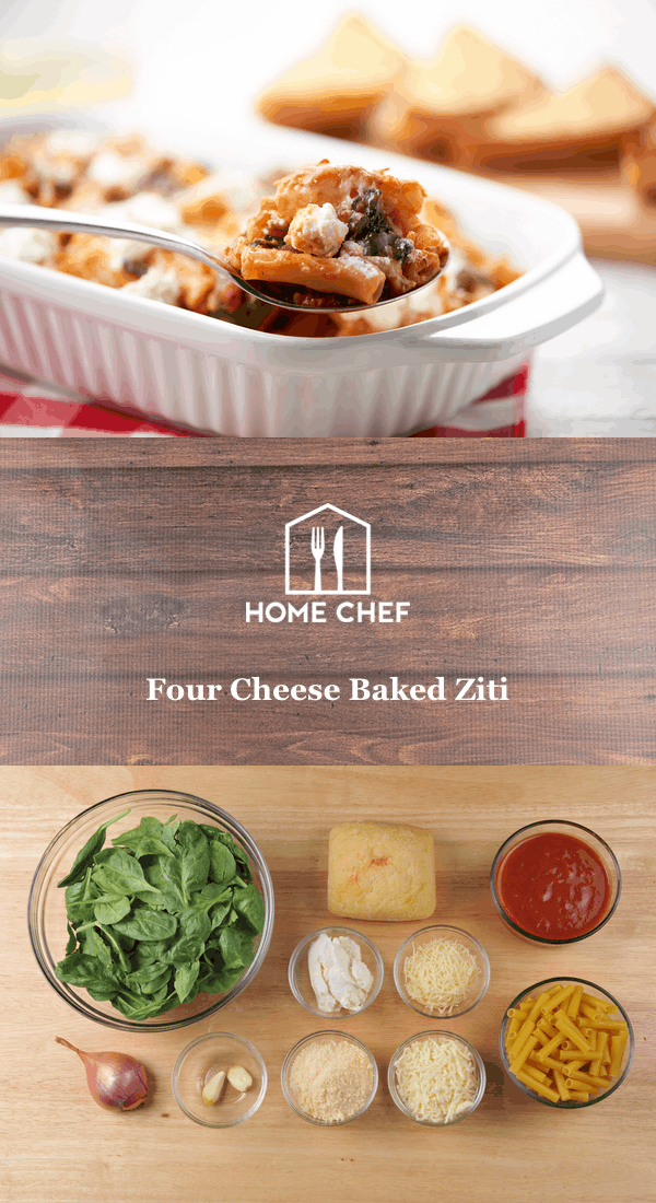 four cheese baked ziti with garlic ciabatta recipe baked ziti small