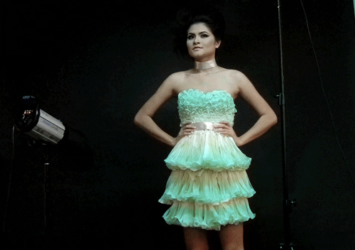 design student creates fashionable dress from condoms condoms the small