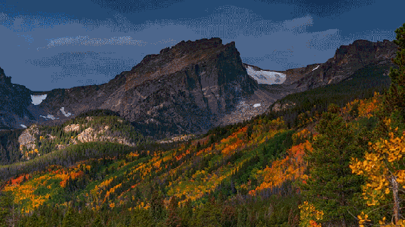 the rocky mountains painted with the colors of fall are a treat for small