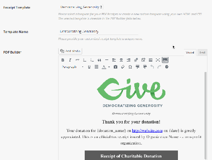 pdf receipts for give wordpress donations plugin small