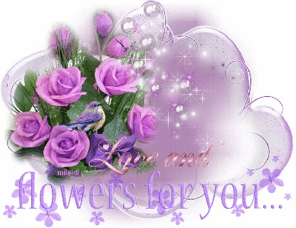 love and flowers for you animated hugs hello friend small