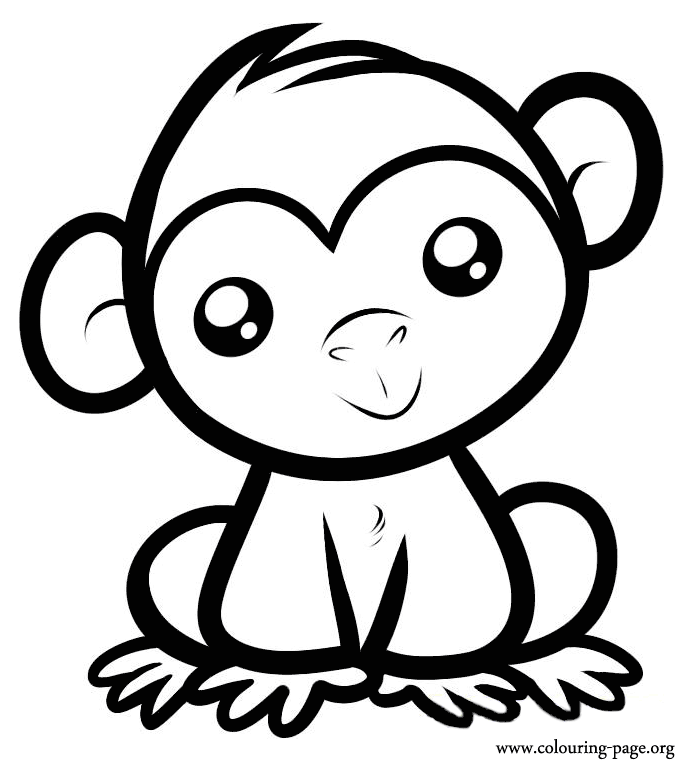 what about coloring this awesome picture of a cute baby monkey small