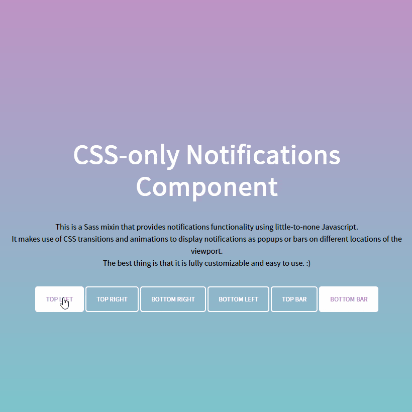 css only notifications component pinterest design web web small