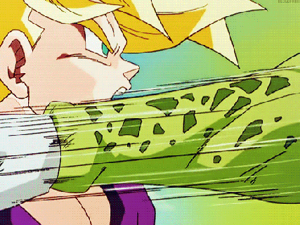 gohan vs cell gif www imgkid com the image kid has it small