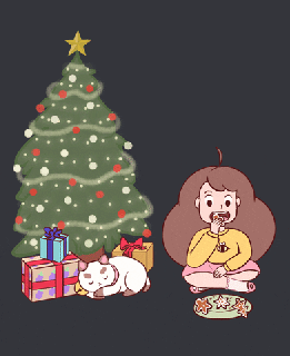 christmas cartoon hangover gif by bee and puppycat find