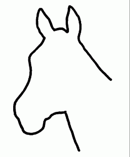 horse head silhouette outline small