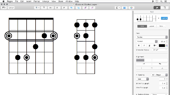 chords and scale diagrams in macos small