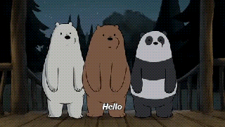 image we bare bears grizz wave hello gif epic rap battles of small