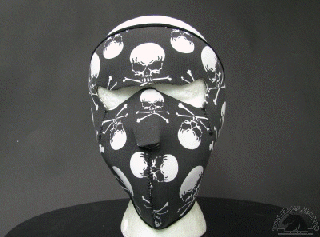 skull crossbone white neoprene face mask small