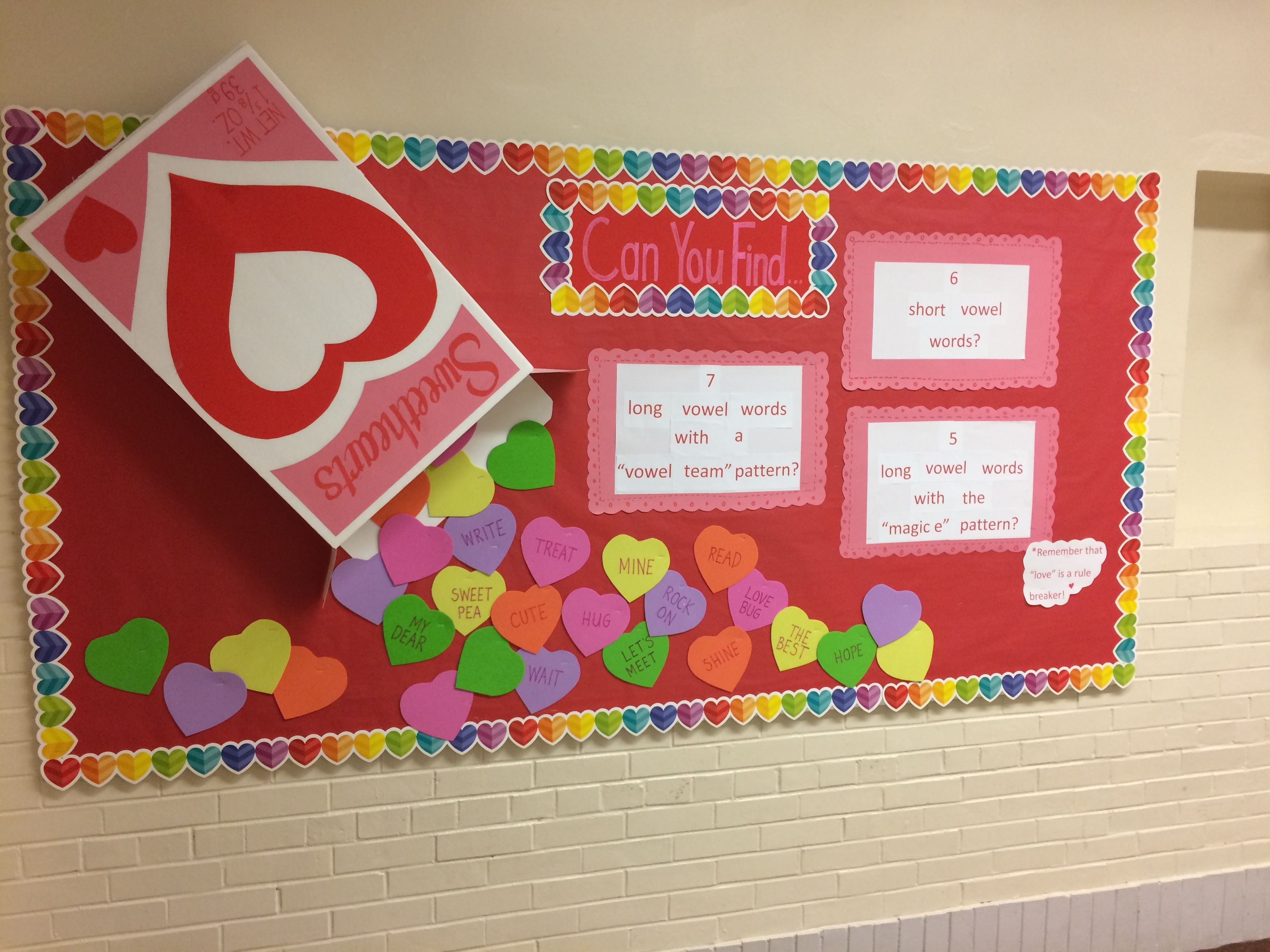 long vowel short vowel interactive bulletin board for valentine s small