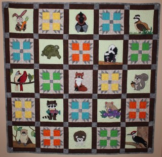 woodland or forest animal applique pdf quilt pattern bear s paw small