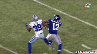 odell beckham jr makes incredible 1 handed td catch vs small
