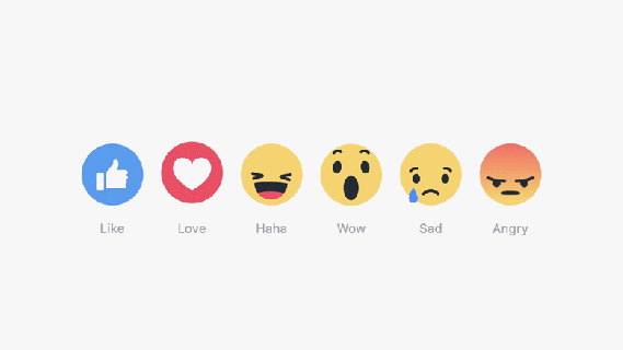 facebook adds love haha wow sad and angry to small
