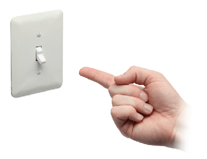 a useless light switch that turns itself off after you small