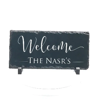 handmade and customizable slate welcome house sign shop custom small