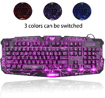 gaming keyboard usb wired crack backlit 114 keys letters glow led for laptop pc computer work and game walmart com left shift small
