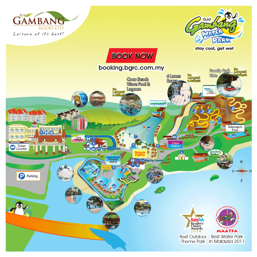 bukitgambangwaterpark map is here get info on the venue parking small