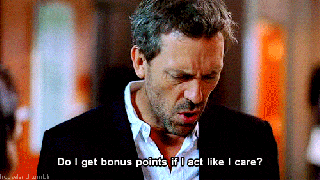 doctor house acting like he cares reaction gif small