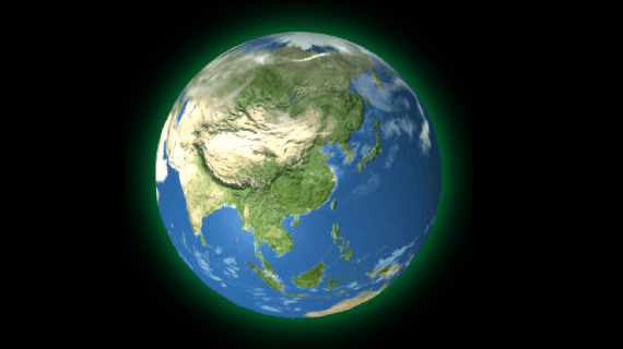 write a 3d earth with three js wallpaper small