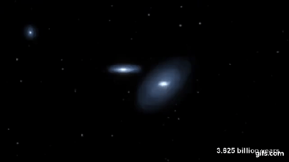 milky way and andromeda galaxies collision simulated video