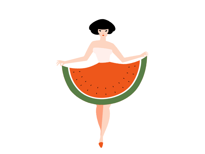tutti frutti watermelon fashion illustrations illustrators and small