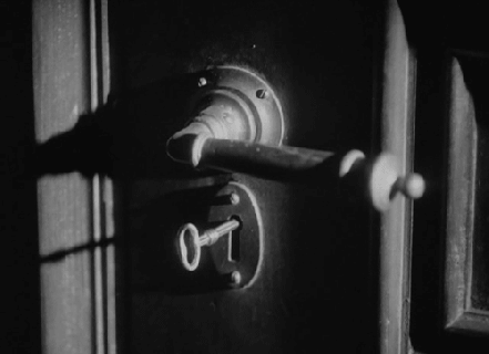 film black and white white horror black old door key ghost small