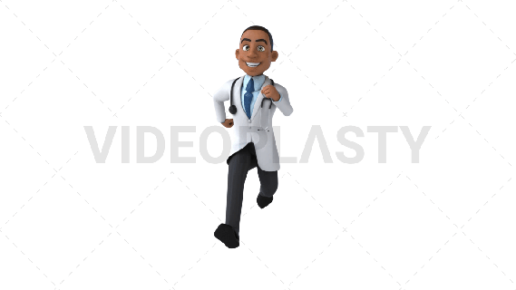 3d black male doctor run front stock gifs videoplasty running emoji gif small