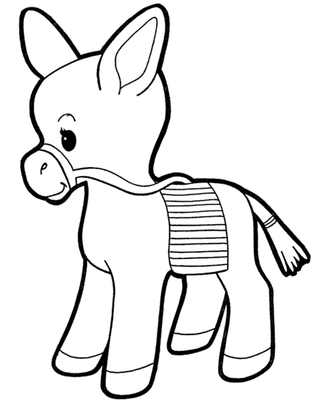 farm animal coloring page donkey pi ata coloring book pictures small