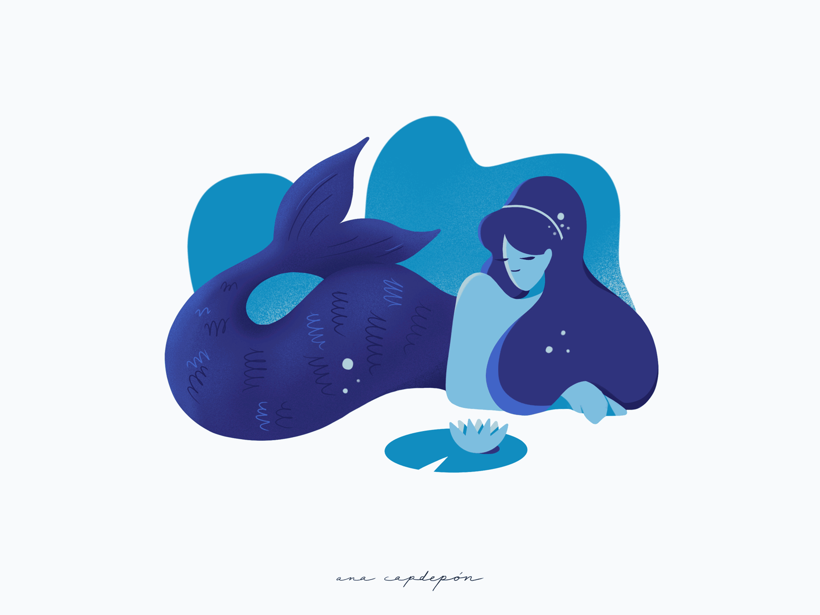 blue mermaid by ana capdep n on dribbble blue mermaid small