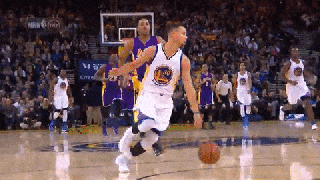 steph curry dunk on the fast break against the lakers small