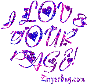 i love your page purple hearts glitter text glitter graphic small