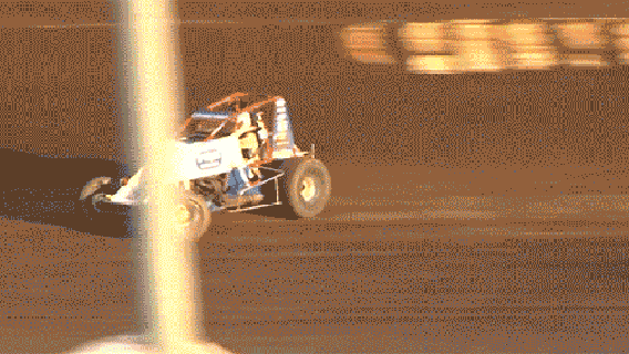 watch a sprint car disintegrate as it nearly flips over small