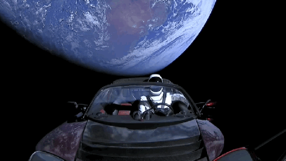 elon musk made history launching a car into space did he make art small