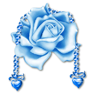 blue fire heart with rose in middle graphics and comments small
