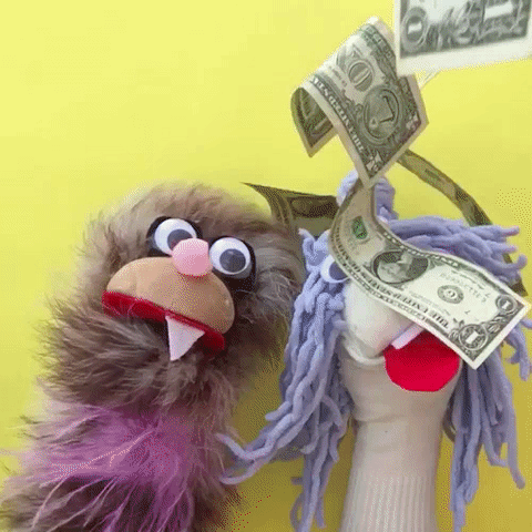 new trendy gif giphy money puppet make it rain payday hazelnut small
