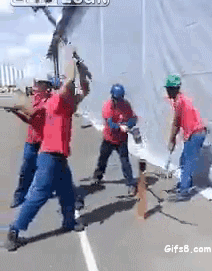 best ever example of teamwork and coordination funny gifs small