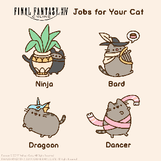 final fantasy x pusheen jobs for your cats xiv know meme cat eating pie small