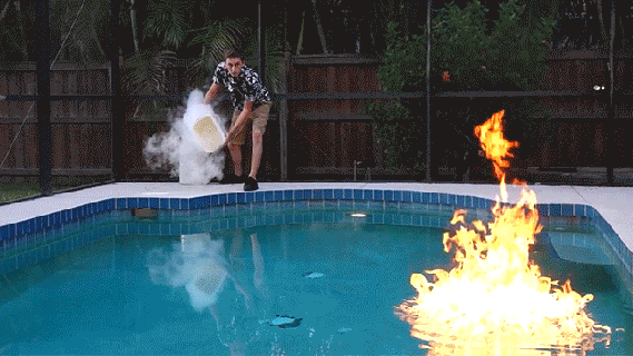 can liquid nitrogen put out an on fire swimming pool small