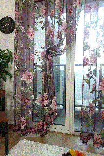 buy rustic tulip curtains living room tulle purple floral background small