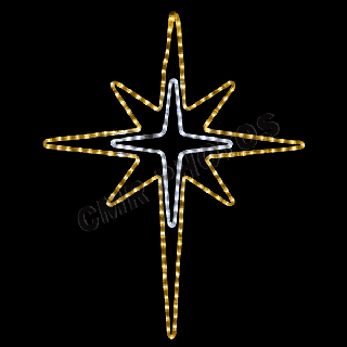 led gold bethlehem star rope light yard motif silhouette display small