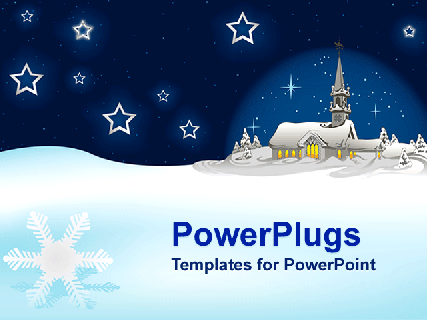 powerpoint template a house and a number of stars in the background small