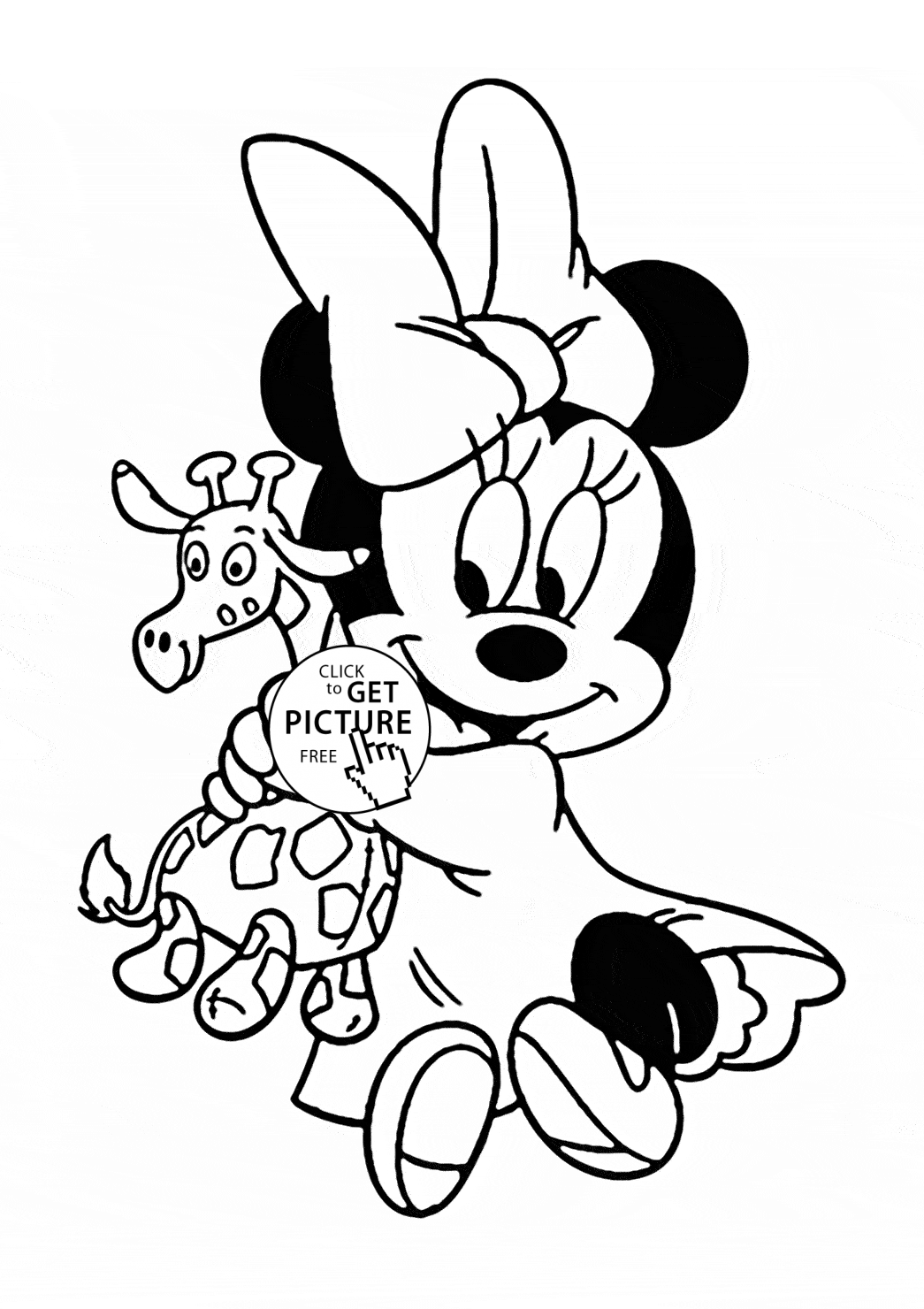 baby minnie mouse coloring page for kids for girls coloring pages small