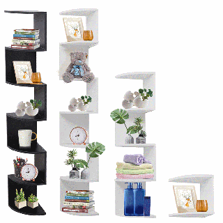 singes wall mount floating radial corner shelf with 0 59 in thick solid wood shelves storage rack for display decor books photos black white walmart com north star umbrella