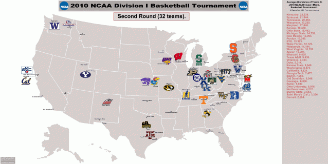2010 ncaa division i men s basketball tournament second round 32 small