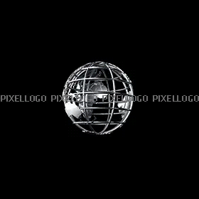 spinning wireframe globe logo gif logo animation pixellogo small