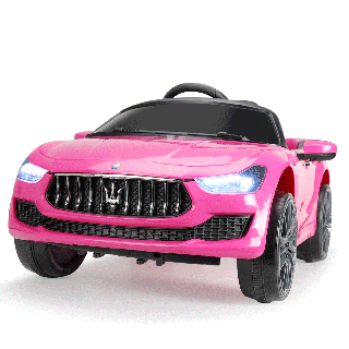 tobbi 12v kids ride on car maserati licensed electric battery powered motorized toys w remote control mp3 led lights pink jurassic park small