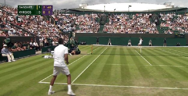 nick kyrgios loses his mind at wimbledon stops trying for an entire small
