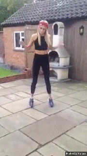 hot girl shuffling cutting shapes techno dance on make a gif small